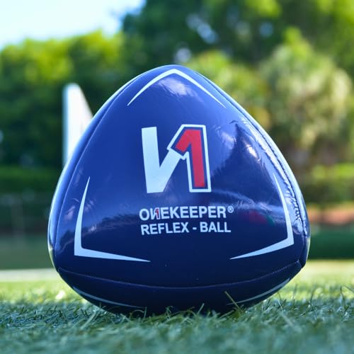 ONEKEEPER Soccer Reflex & Reaction Ball - White, Orange, Blue, Pink, and Fluo Yellow, Agility and Coordination Training for Kids and Juniors (Pump Not Included) - color: Blue
