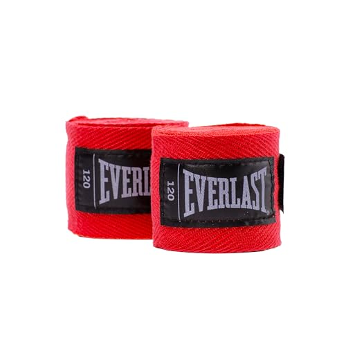 Everlast Core Handwraps 120in – Boxing Hand Wraps for Gloves, Wrist & Knuckle Support - color: Red, size: 120 Inch