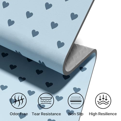 ILILI Yoga Mat 10mm Thick, Suede&TPE Exercise Mat, 76"L*28"W Extra Long, 0.4 Inches Soft and Comfortable, 193*70cm Fitness Mat with Strap, Portable for Yoga, Pilates, Floor Exercise, Home and Outdoor Use, Eco Friendly - color: Blue