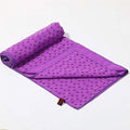 IBL-Yoga Towel, Hot Yoga Mat Towel - Sweat Absorbing Non-Slip for Hot Yoga, Pilates and Workout, 24x72 inches with Grip Dots (Purple) - color: Purple
