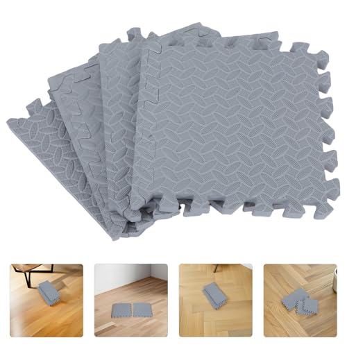 NUOBESTY 4pcs High-Density Foam Interlocking Floor Mats Soft Protective Exercise Tiles with Noise Reduction and Anti Vibration Features for Home and Gym Equipment Use