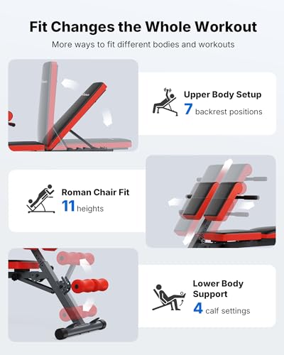 MERACH Roman Chair Back Extension, Adjustable Weight Bench, Home Gym Sit Up Bench for Glutes & Ab Workouts, Back Extension Machine, Hyperextension Roman Chair for Lower Back Pain Relief - size: Pro Max
