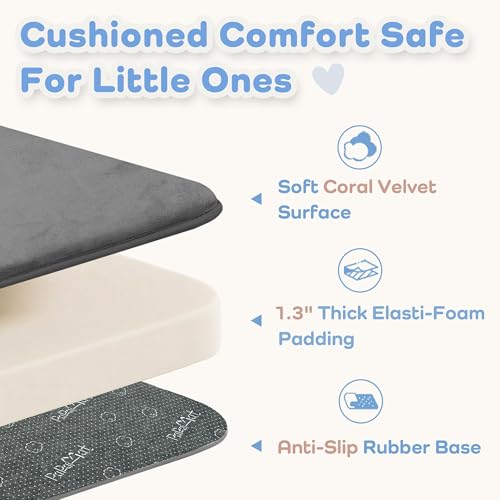 1.3" Thick Baby Floor Play Mat 79x158, Basic Padded Foam Mat for Tummy Time Crawling, Non Slip Cushioned for Babies Toddlers Infants Kids (Dark Grey) - color: Dark Grey, size: 79"x158"x1.3"