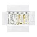 UnionPlus Travel Jewelry Roll, Faux Leather Necklaces Organizer Bag, Elastic Band and Anti-winding, White - color: Leather White, size: Medium