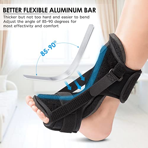 Plantar Fasciitis Brace Night Splint with Soft Memory Foam Pad: 2 Packs Upgraded For Achilles Tendonitis Relief Foot Drop Heel Arch Ankle Pain Support for Women Men
