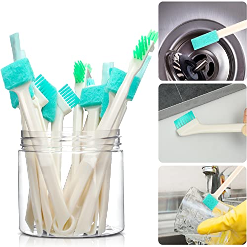 Nuenen 16 Pcs Small Household Cleaning Brushes - Deep Detail Crevice Cleaner Brush Set, Corner Space Keyboard Bottle Tile | Small Household Cleaning Brushes Set, 8 in 1 Bottle Cap for Small Holes, Deep Detail Crevice Brush Set, Crevice Cleaning Tool