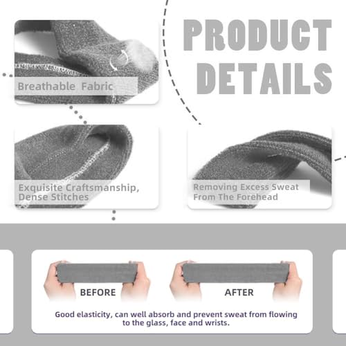 3 Pack Men & Women Sports Sweatbands Headbands - color: Grey-3pcs