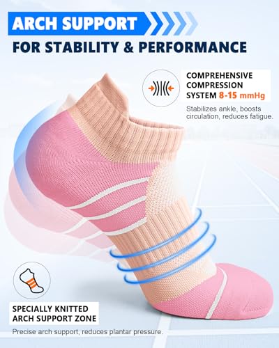 5 Pairs Copper Compression Socks for Women & Men - Ankle Plantar Fasciitis Arch Support Running Socks for Athletic - color: 04 C1-color Fusion, size: Large-X-Large