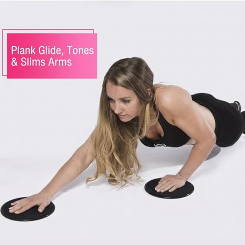 2-Pack Core Sliding Discs | Dual-Sided Workout Sliders for Carpet & Hardwood Floors, Fitness Exercise Pads for Home Gym - color: Pink