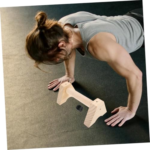 Totority 2pcs Wooden Parallettes Bars Non- Base for Push-ups and Exercise Handles for Strength Training and Calisthenics Compact Design for Home Fitness for Men and Women