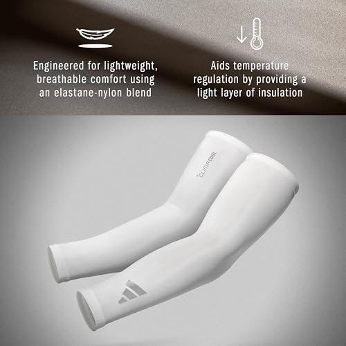 adidas Climacool Compression Arm Sleeves - color: White, size: Youth