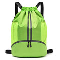 LOKAPEGY Drawstring Gym Bag for Men, Waterproof Drawstring Backpack for Women, Swim Bag with Shoes Compartment(Green) - color: Green