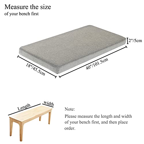 Bay Window Seat Cushions 40x18 Inch Indoor Furniture No Slip Washable Custon Size Bench Cushion with Zipper, Khaki - color: Light Khaki, size: 40x18 Inch