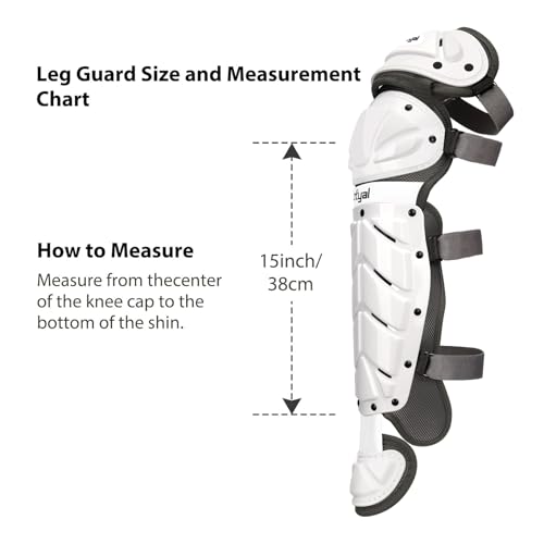 Baseball Softball Catcher Leg Guards Shin Guards for Youth Adult - size: 15"-Adult White