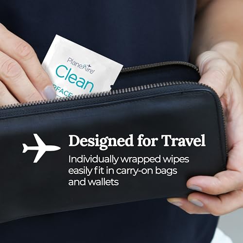 Clean Wipes | Surface Cleaning Wipes | Individually Wrapped Travel Wipes | All Purpose Cleaning Wipes | Airplane Travel Essentials | Travel Cleaning Supplies | On the Go | Essential Oils | 4 Pack - size: 1 Count (Pack of 4)