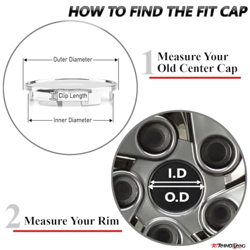 RTrhinotuning 2-3/4" Wheel Center Caps Compatible with Focus #2M51-1000-AA #2M5Z-1130-AB, OD: 2.75"(70 mm) ID: 1.98"(50 mm) Chrome Silver Rim Caps - color: Chrome