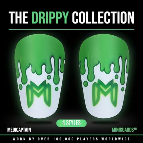 MediCaptain MiniGuards - Mini Shin Guards for Soccer Players - Tiny Shin Pads for Men, Women, Teens - Miniature Shin Guards 3.9 x 2.4 inch - Perfect for High Level Soccer Athletes - color: Slime