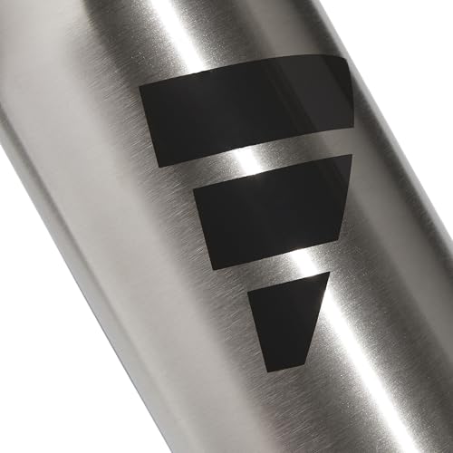 adidas Stainless Steel Metal Water Bottle 34 oz (1L) Screw Cap - color: Stainless Steel/Black
