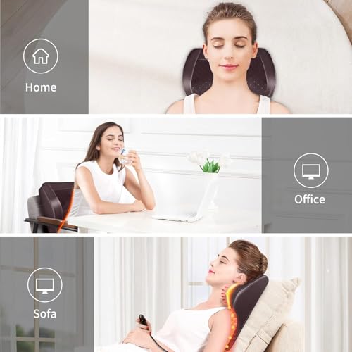Boriwat Back Massager with Heat, 3D Kneading Massage Pillow for Back, Neck, Shoulder, Leg Pain Relief Deep Tissue, Gifts for Women Men Mom Dad(Brown) - style: Brown