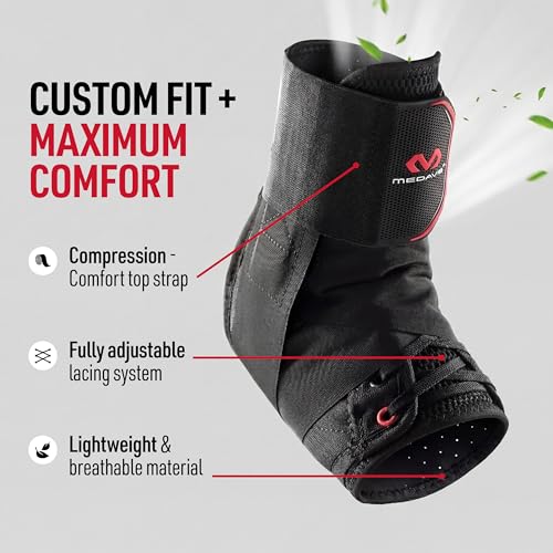 McDavid Ankle Brace Ultralight for Sprained Ankle, Figure 8 Ankle Braces, Lace up Ankle Brace, Ankle Braces for Men and Women, Ankle Support Brace and Stabilizer - color: Black, size: Large