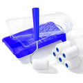 Bates- 2 Inch Foam Paint Roller Kit, 10 Pack Small Paint Roller Kit | 1x Plastic Paint Tray 2x Clear Disposable Tray Liners 1x Roller Frame & 6x Mini Foam Covers for Painting Wall Door Cabinet - color: Blue