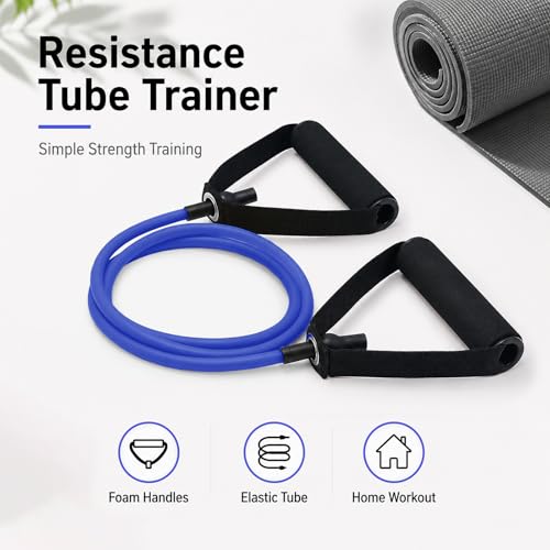 10-Pack Bulk Resistance Bands with Handles, Same Resistance Level, for Resistance Training, Physical Therapy, Home Workouts, Fitness & Pilates - color: Blue 25-30LBS