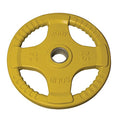 Body-Solid Quad Grip Design Rubber Plate - Olympic Weight Plates with Rubber Coating for Weight Lifting and Strength Training - style: 25 lbs.