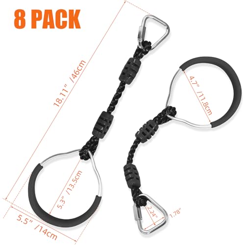 8 Colorful Ninja Ring Fitness Gymnastic Ring Outdoor Backyard Playground Training Equipment Play Set, Funny Jungle Gym Fist Hanging Swing Monkey Bars Ninja Warrior Obstacle Course Trapeze Accessories - color: Multi-color, size: 8 Pack
