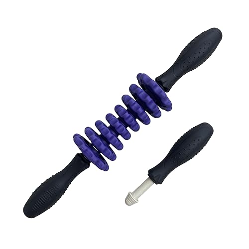 ONIPAX 3-in-1 Muscle Roller Stick - Adjustable Deep Tissue Massage Tool | 8-Gear Adjustable, POM Core, Portable for Neck, Back & Calf Relief - Ideal for Post-Workout Recovery & Muscle Tension Relief - color: Purple