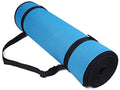 Fitvids All-Purpose 2/5-Inch (10mm) Extra Thick High Density Anti-Slip Exercise Pilates Yoga Mat with Carrying Strap, Multiple Colors - color: Blue
