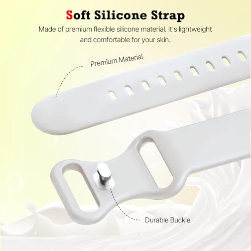 Silicone Bands with Storage Case Compatible for Samsung Galaxy Watch 8 Band 40mm 44mm/Galaxy Watch 8 Classic 46mm,No Gap Sport Wristband Breathable Replacement Strap Men Women