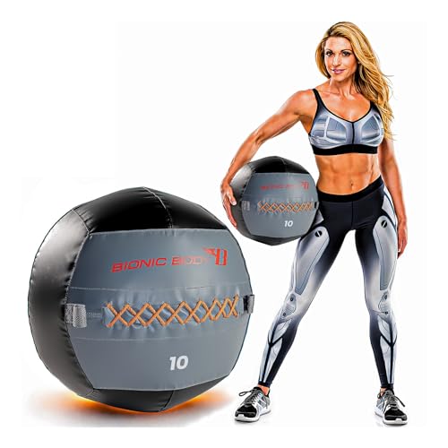 Bionic Body Soft Medicine Ball Weighted Slam Wall Ball for Cardio Workout and Core Training – Ideal for Squat, Lunge, and Partner Toss - style: 10LB