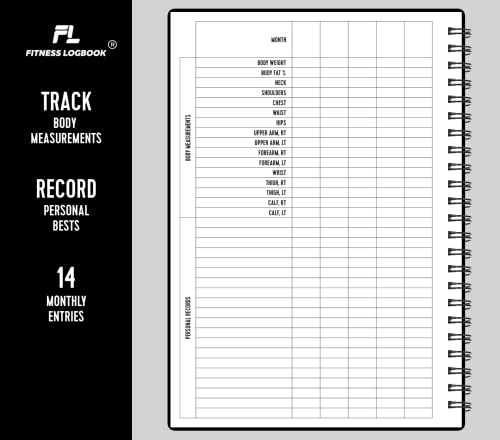 Fitness Logbook (Black) - A5 Undated Workout Journal For Men & Women - Plastic Cover & Thick Paper - Planner Log Book To Track Weight Loss, Muscle Gain, Gym Exercise, Bodybuilding Progress - style: Black Plastic