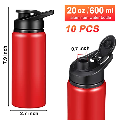CHENGU Water Bottle Bulk 20 oz Aluminum Reusable Bottles Lightweight Snap Lid Water Cups Easy Carry Leak Proof Travel Tumbler for Gym Sports Camping Hiking Fishing - color: Red