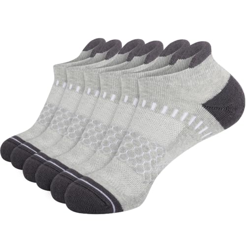 IRAMY Light Compression Socks for Women Arch Support Athletic Cushioned Anti-Blister Comfort Running Ankle Socks 3/5 Pairs - color: Grey(3 Packs), size: 9-11