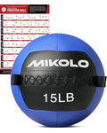 Mikolo Medicine Ball, Wall Ball,Soft Medicine Ball Set,Slam Ball for Core Training, Strength Workouts -Multi-Weight 10lbs 20lbs Exercise Balls for Home Gym, Functional Fitness (10/15/20/25LB) - style: 15lbs