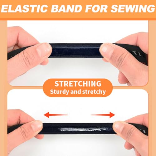 5/8 Inch Black Silicone Gripper Elastic Band Tape - Stretch Waistband for Underwear, Wig Caps, Sewing, DIY Clothing & Craft Accessories
