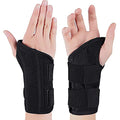 NuCamper Wrist Brace Carpal Tunnel Right Left Hand for Men Women, Night Wrist Sleep Supports Splints Arm Stabilizer with Compression Sleeve Adjustable Straps,for Tendonitis Arthritis Pain Relief - size: Small/Medium (Pack of 1), style: Left Hand-Black