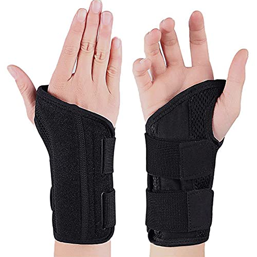 NuCamper Wrist Brace Carpal Tunnel Right Left Hand for Men Women, Night Wrist Sleep Supports Splints Arm Stabilizer with Compression Sleeve Adjustable Straps,for Tendonitis Arthritis Pain Relief - size: Large/X-Large (Pack of 1), style: Left Hand-Black