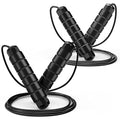 Jump Rope, Tangle-Free Rapid Speed Jumping Rope Cable with Ball Bearings for Women, Men, and Kids, Adjustable Steel Jump Rope with Foam Handles for Home Gym Exercise Fitness Workout Equipment & Slim Body - color: Black+Black