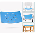 Shower Stool Cushion Non Slip Soft Pad with Holes, Grip Mat for Shower Chair Bath Seat, Adhesive Backing Anti Skid EVA Rubber, Shower Bench Curtain, 14 X 9 Inches