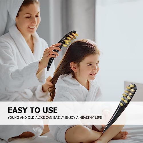 FERCAISH Ox Horn Massage Tool for Back, Neck, Eyes and Face - Meridian Head Scraping Stick for Guasha Therapy and Trigger Point Treatment
