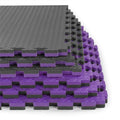 Xspec 1" Extra Thick 48 sq ft Reversible EVA Gym Foam Floor Mat Tiles (24" x 24"), Steel Pattern, 12 pcs, Black/Purple - color: Black/Purple