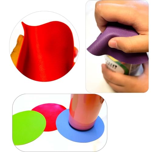 4pcs Rubber Jar Opener Bottle Gripper Non Slip Pad Multi-function Can Opener for Seniors with Arthritis Weak Hands (Circle Two) - color: Circle Two