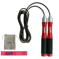 LANGETUKEE Speed Jump Rope - Professional Aluminum Alloy Skipping Rope with 360° Bearings - Adjustable 4mm Steel Cable for Double Unders, Boxing, MMA, HIIT & Cardio Training - Anti-Slip Grip - color: Red