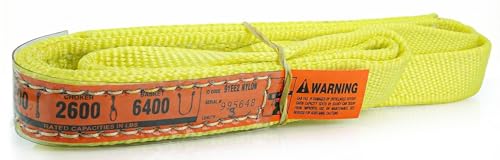 DD Sling 1 Inch x 3 Foot Nylon Lifting Sling – USA Made, 3,200 lb Vertical, 2,600 lb Choker, 6,400 lb Basket – 2-Ply Heavy Duty 900 Webbing, Type 4 Twisted Eye & Eye Rigging Sling - size: 1" x 3'