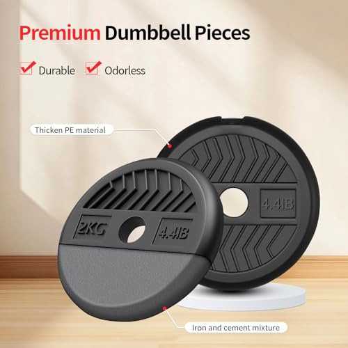 Adjustable Dumbbells,20/30/40/60/80lbs Free Weight Set with Connector, 4 in1 Dumbbells Set Used as Barbell/Kettlebells/Push up Stand, Fitness Workout Equipment for Home Gym for Youth,Women/Men - color: Black 60LBS (30LBS*2) + Kettlebell Handle (1.76LBS*2)