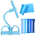 7PCS Resistance Bands Set, 6-Tubes Pedal Resistance Bands with Handles, 5pcs Elastic Workout Band for Physical Therapy, Stretching, Strength Training, Home Gym Equipment for Women Men (Blue) - color: Blue