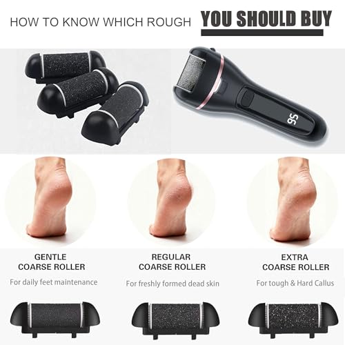12 Pack Different Coarse Replacement Roller Heads for Electric Callus Remover for Feet Pedicure Tools Foot File Pedicure Kit Refill Rollers for Cracked Heels and Dead Skin - style: 12pcs Different Coarse