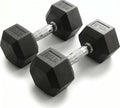 5-100 lb Rubber Hex Dumbbell Set | Heavy-Duty Free Weights for Home Gym Strength Training, Muscle Building & Full Body Workouts, No Rack Included - size: 65 lb, Pair